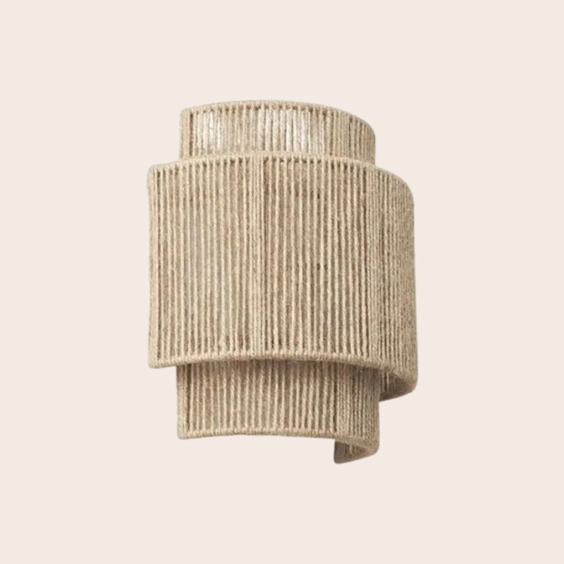 Rotan Lamp - LED Beige Rieten Rotan Wandlamp-Boutique Moda