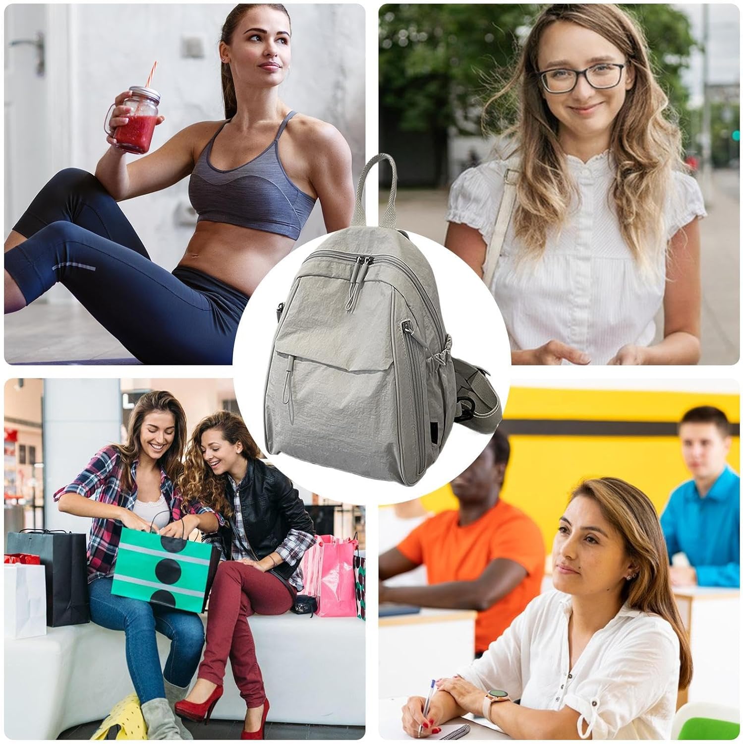 Rugzak | Waterdicht Nylon | Meerdere Vakken voor School en Reizen-Boutique Moda