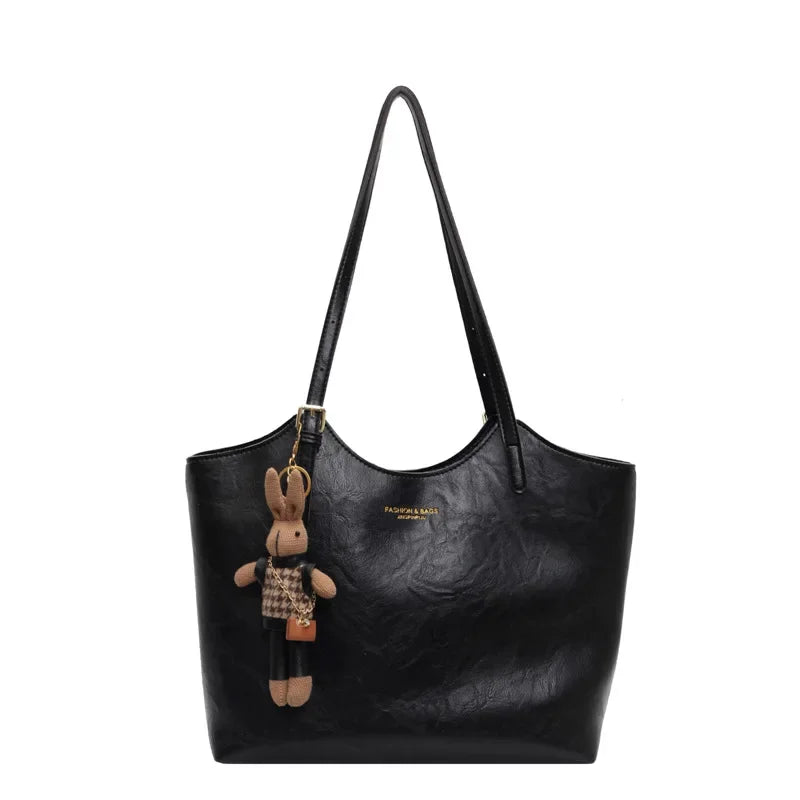 Rustic Edge | Vegan Leren Shopper | Ruime Vintage Schoudertas-Boutique Moda
