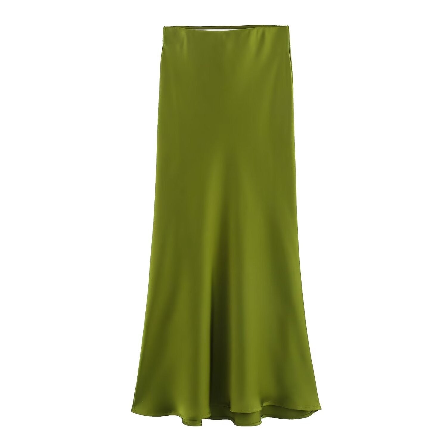 Satijnen Rok - Midi-rok van zijde en satijn met hoge taille voor dames-Boutique Moda