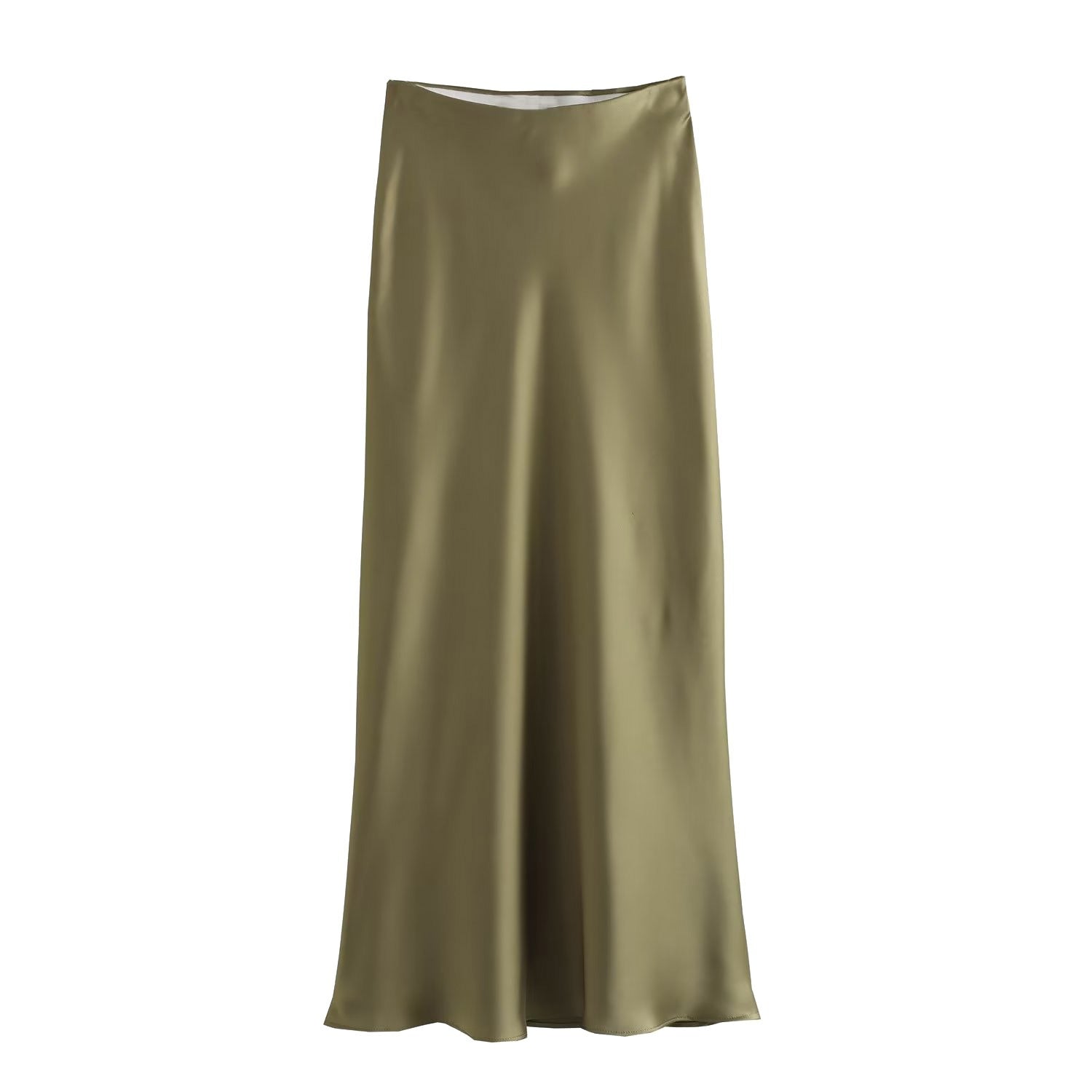 Satijnen Rok - Midi-rok van zijde en satijn met hoge taille voor dames-Boutique Moda