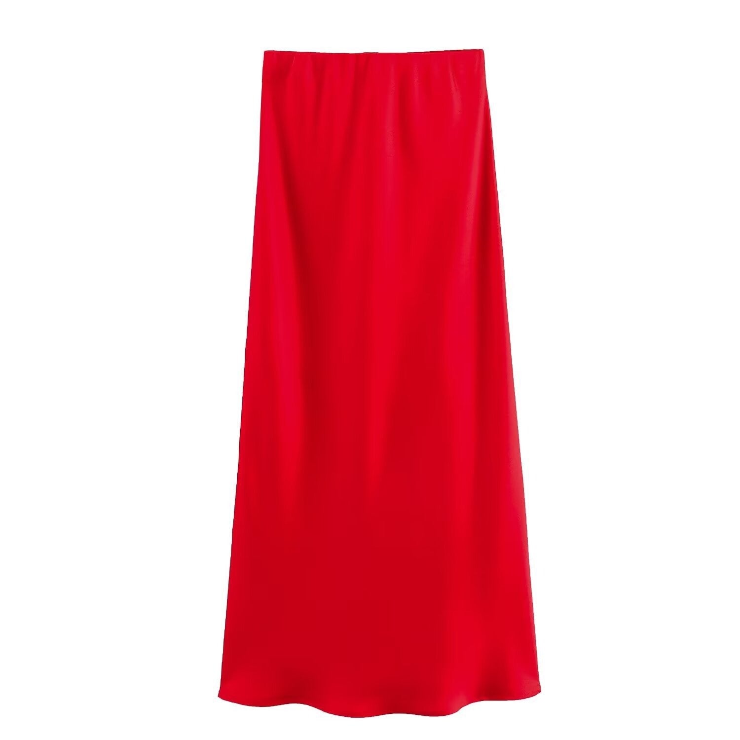 Satijnen Rok - Midi-rok van zijde en satijn met hoge taille voor dames-Boutique Moda