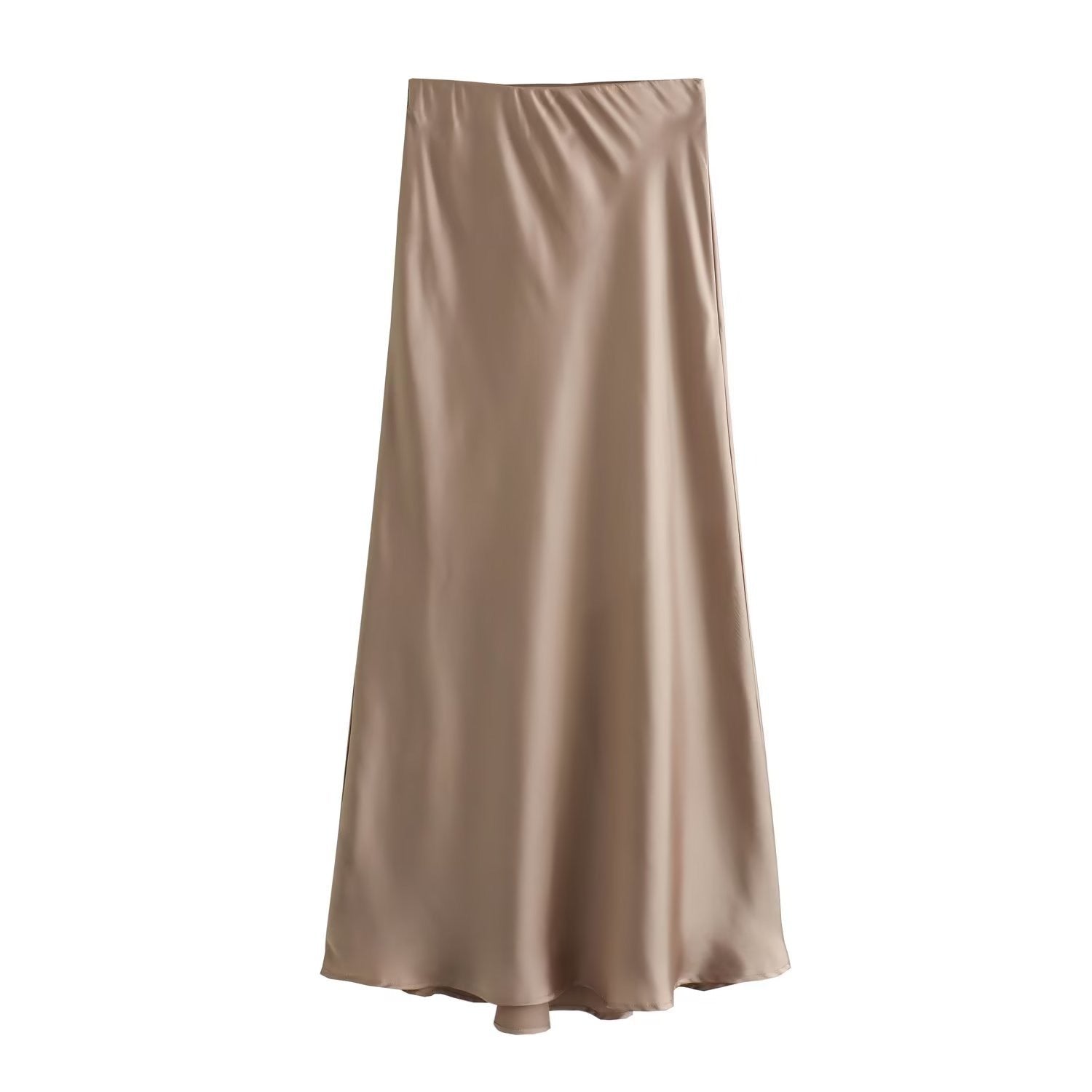 Satijnen Rok - Midi-rok van zijde en satijn met hoge taille voor dames-Boutique Moda