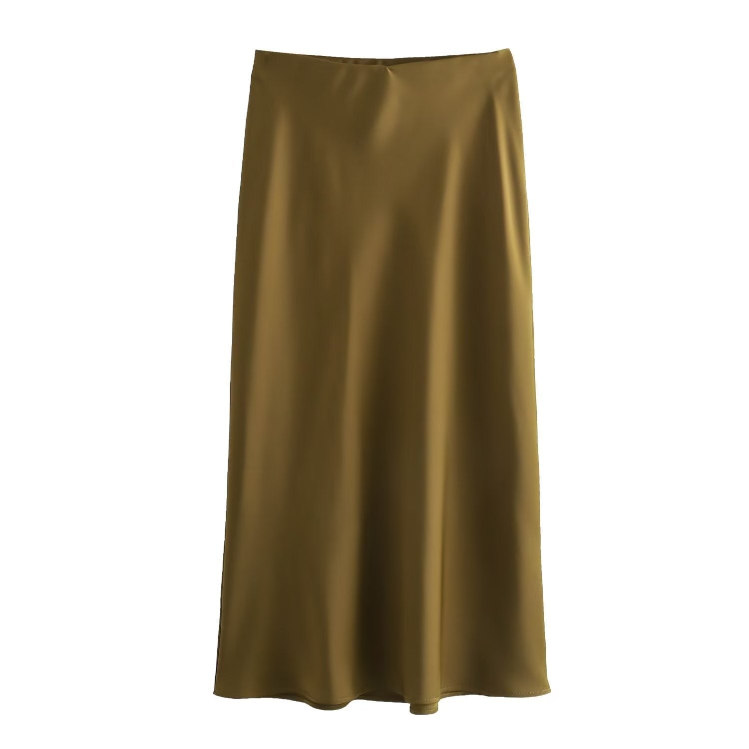 Satijnen Rok - Midi-rok van zijde en satijn met hoge taille voor dames-Boutique Moda