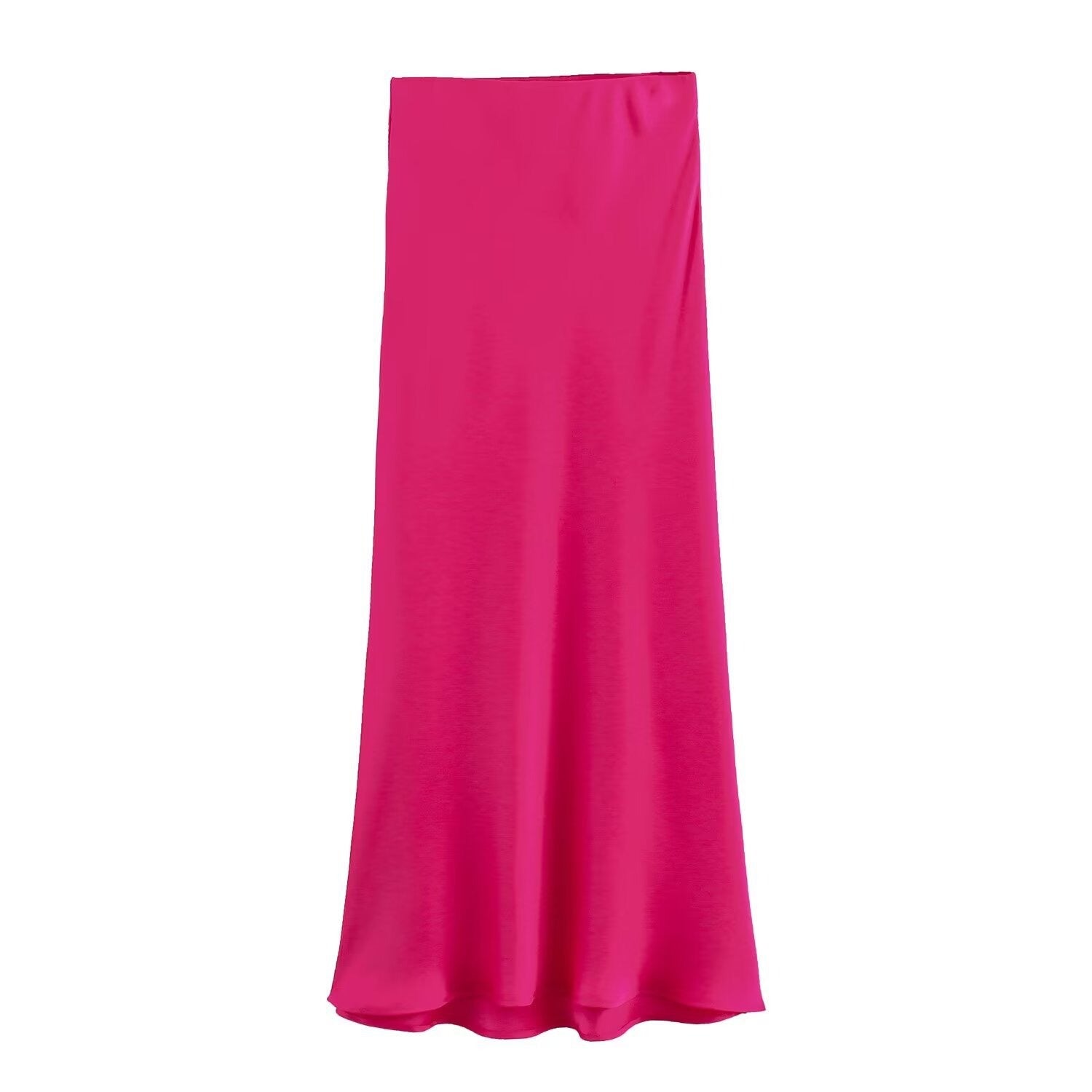 Satijnen Rok - Midi-rok van zijde en satijn met hoge taille voor dames-Boutique Moda