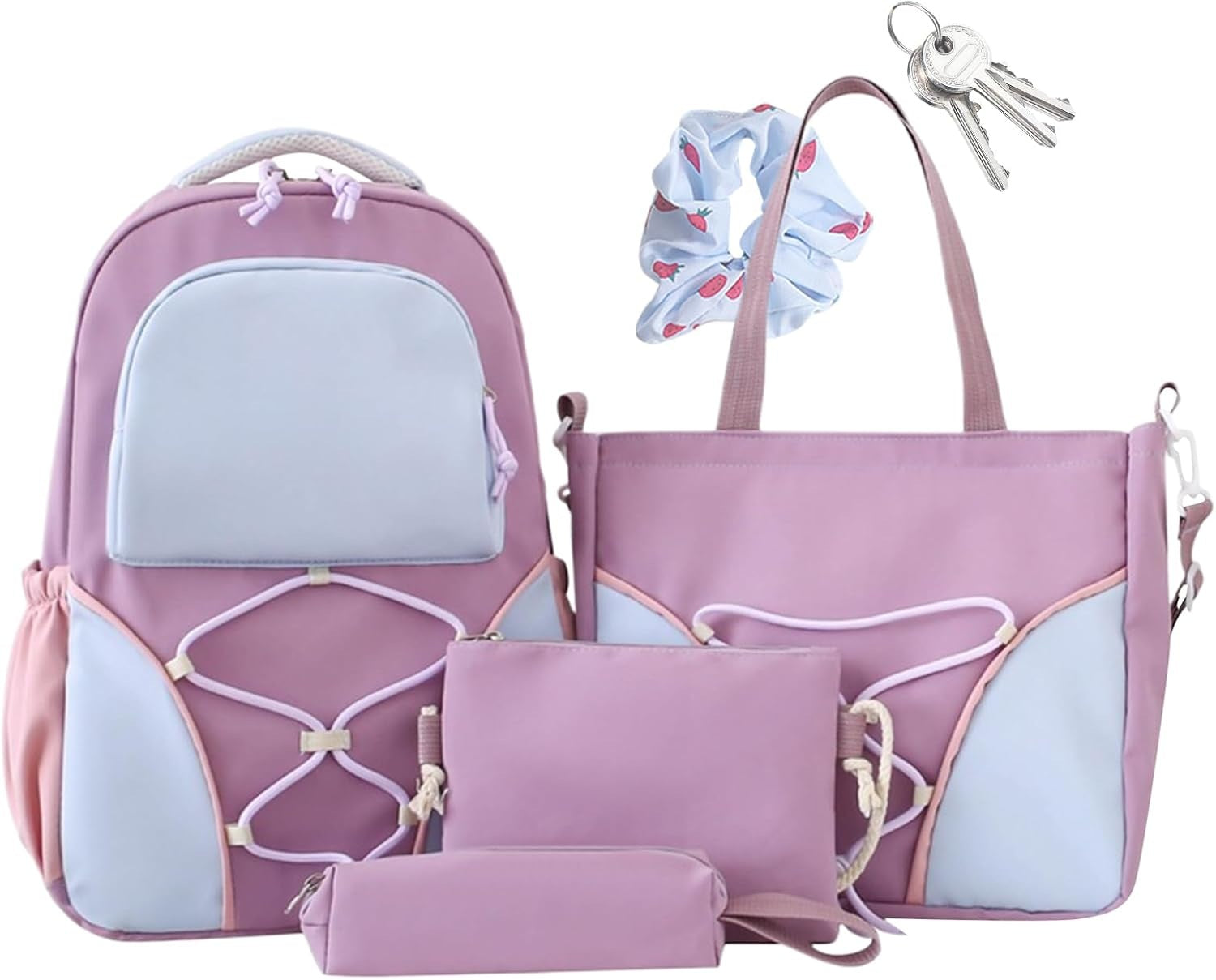 Schooltas | 4-Delige Rugzakset met Etui | Waterdicht Nylon-Boutique Moda