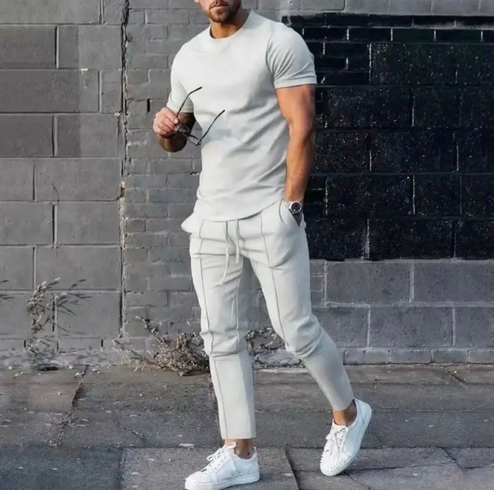 Set T-shirt en Joggers - Casual Slim Fit Tweedelige Heren Set-Boutique Moda