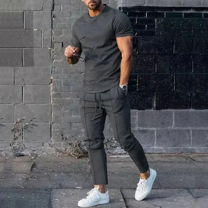 Set T-shirt en Joggers - Casual Slim Fit Tweedelige Heren Set-Boutique Moda