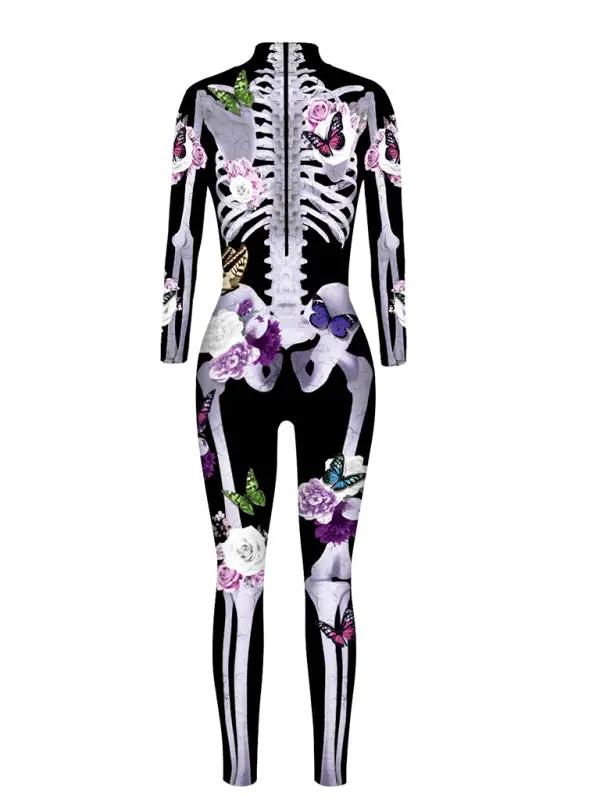 Skeletpak - Damesbloemen skelet Halloween-kostuum-Boutique Moda