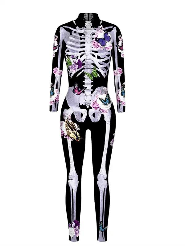 Skeletpak - Damesbloemen skelet Halloween-kostuum-Boutique Moda