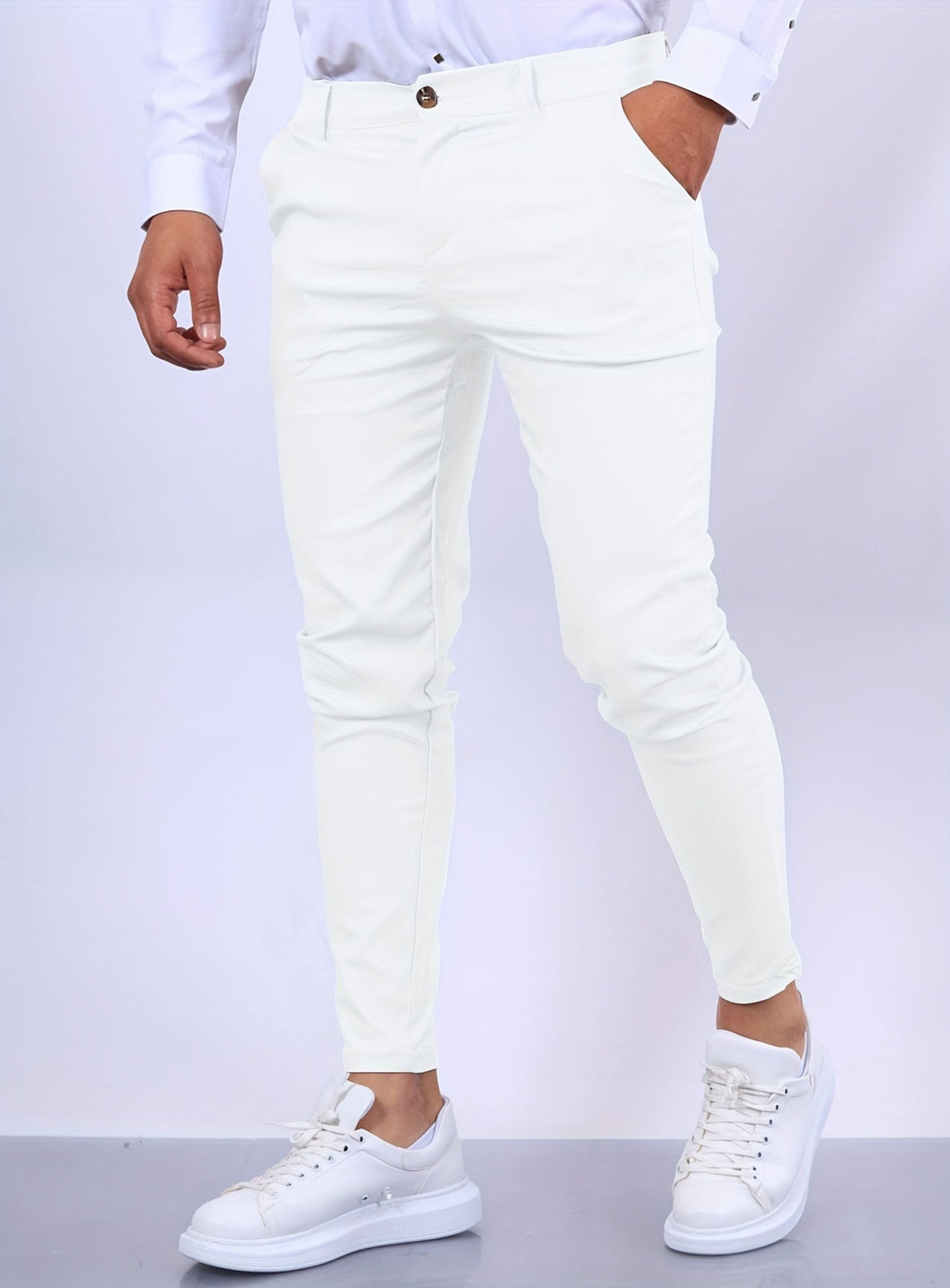 Skinny chino's - Casual stretch slim fit chino broeken voor heren-Boutique Moda