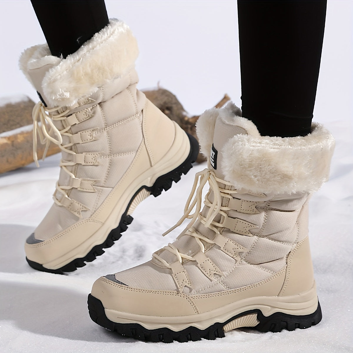 Sneeuwlaarzen | Bontgevoerd | Veterschoenen | Winterlaarzen | Dameslaarzen-Boutique Moda