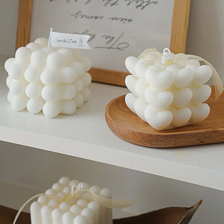 Sojakaars | Handgemaakt Decoratief | Hartjes Ribbels Laagjes-Boutique Moda