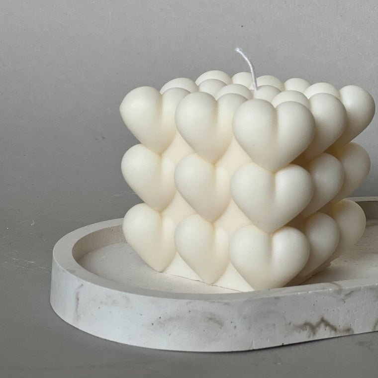 Sojakaars | Handgemaakt Decoratief | Hartjes Ribbels Laagjes-Boutique Moda