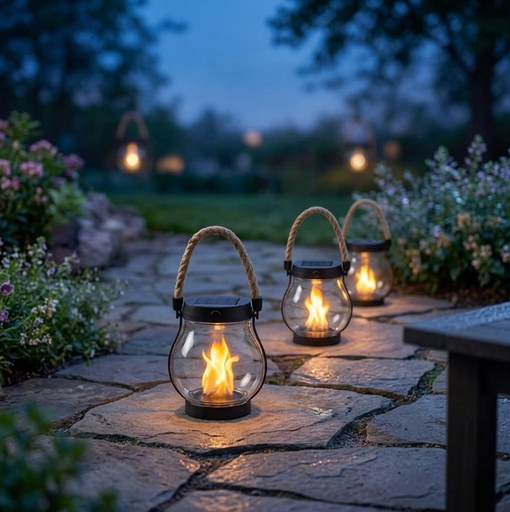 Solar Vlam-Lantaarn | Sfeerverlichting met Flikkereffect | Tuin & Terras-Boutique Moda