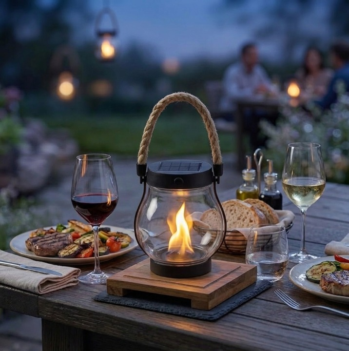 Solar Vlam-Lantaarn | Sfeerverlichting met Flikkereffect | Tuin & Terras-Boutique Moda