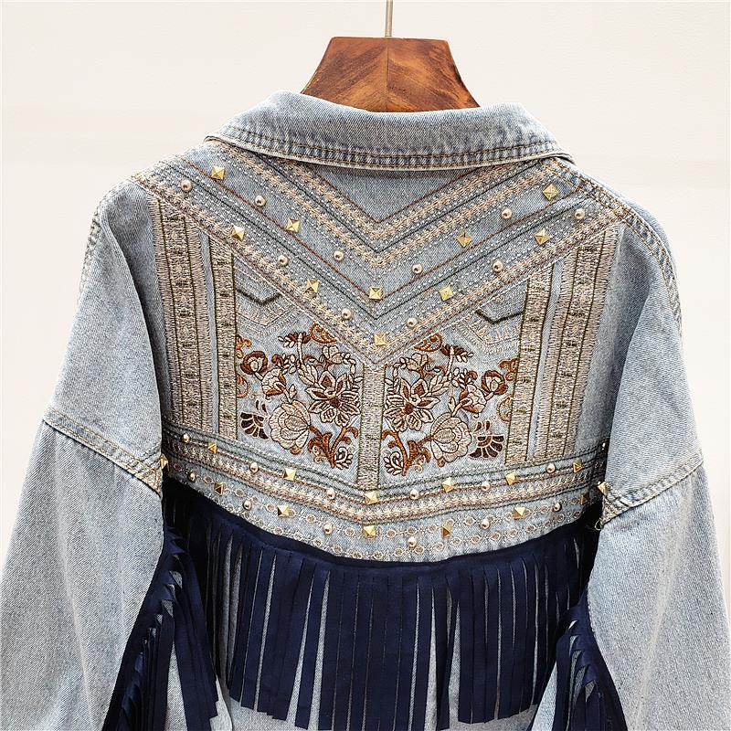 Spijkerjasje | Boho | Kwastjes | Oversized spijkerjasje | Damesjassen-Boutique Moda