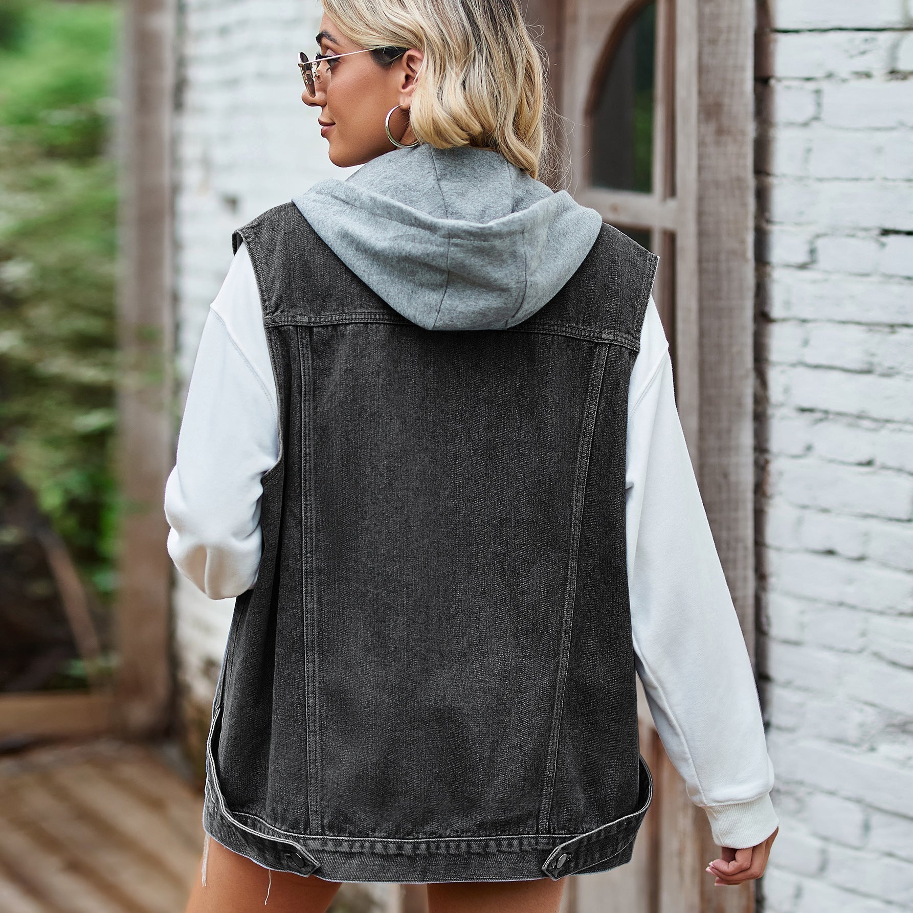 Spijkervest Dames Mouwloos | Oversized Denim Vest met Kraag en Zakken-Boutique Moda