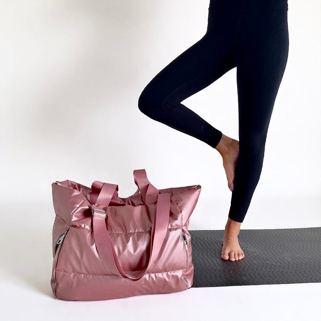 Sporttas Dames | Metallic Roze | Yogamathouder Afneembare Band-Boutique Moda