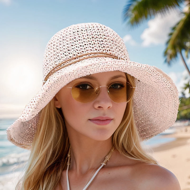Strohoed - Zomerhoed met brede rand voor dames-Boutique Moda
