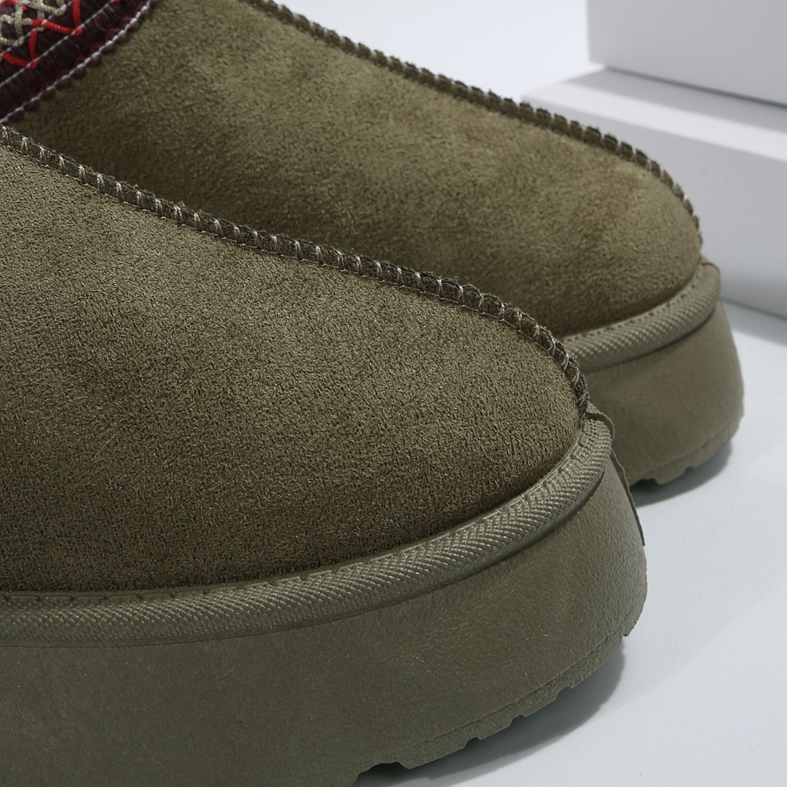 Suède Laarzen - instapmodel - met bontvoering - suède schoenen - damesschoenen voor de winter-Boutique Moda