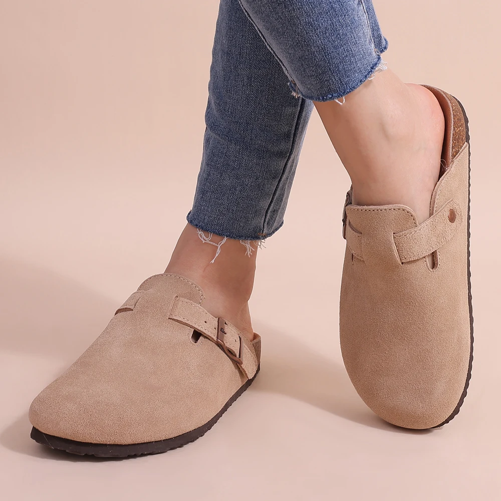 Suède klompen - comfortabele instapschoenen voor dames-Boutique Moda
