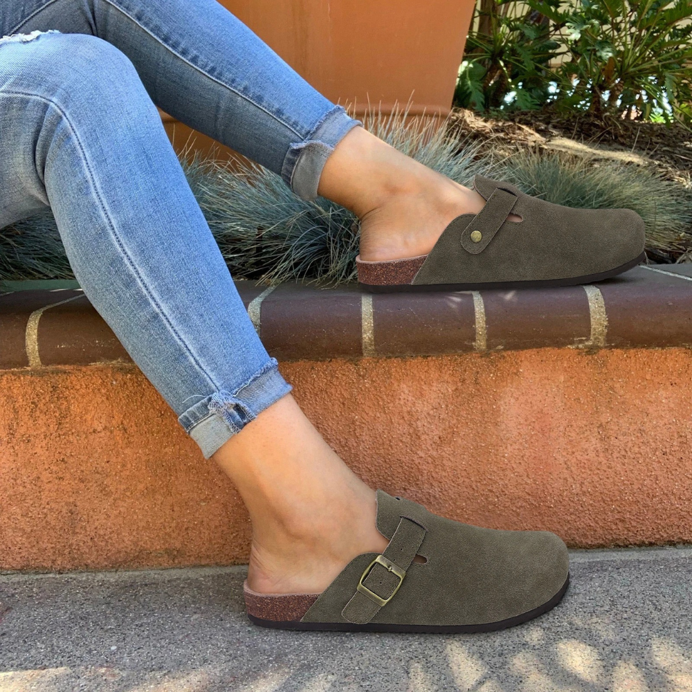 Suède klompen - comfortabele instapschoenen voor dames-Boutique Moda