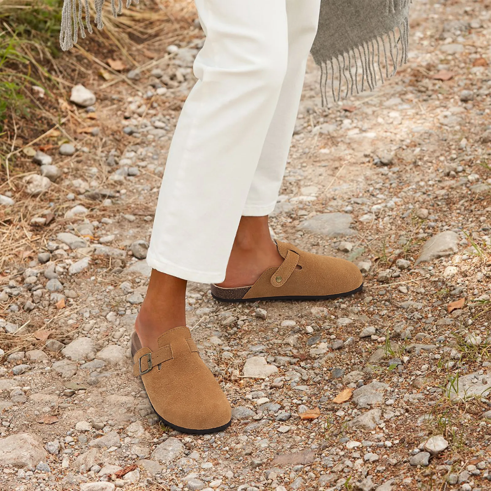 Suède klompen - comfortabele instapschoenen voor dames-Boutique Moda