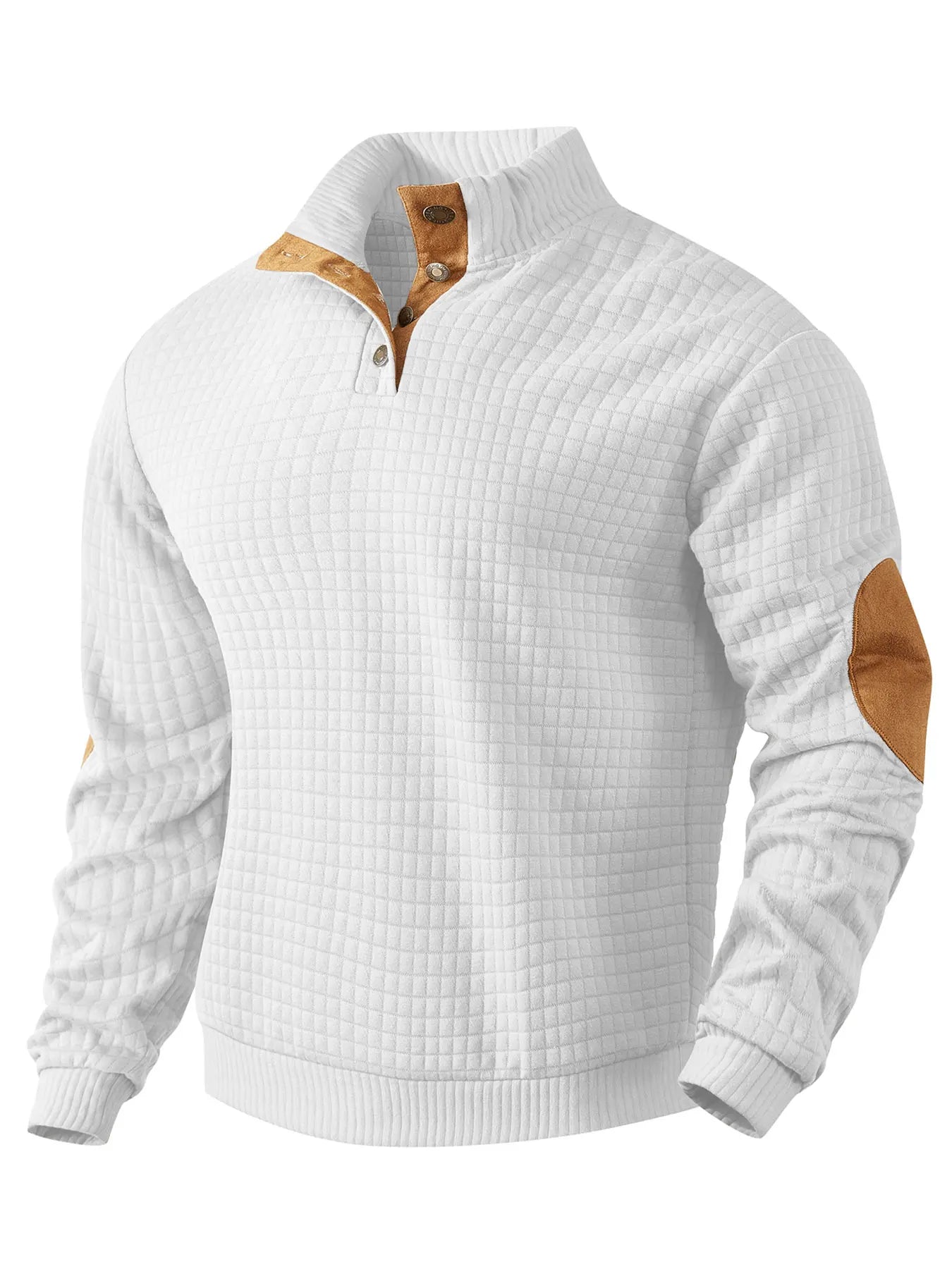 Sweater - Warme wafeltrui voor heren met elleboogstukken-Boutique Moda