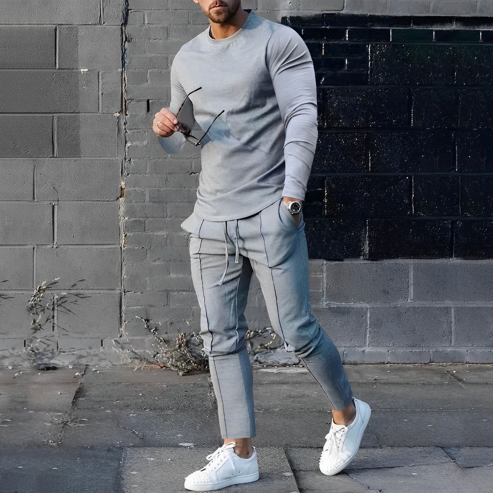 Sweatshirt en joggingbroek set - Casual tweedelige set voor mannen-Boutique Moda