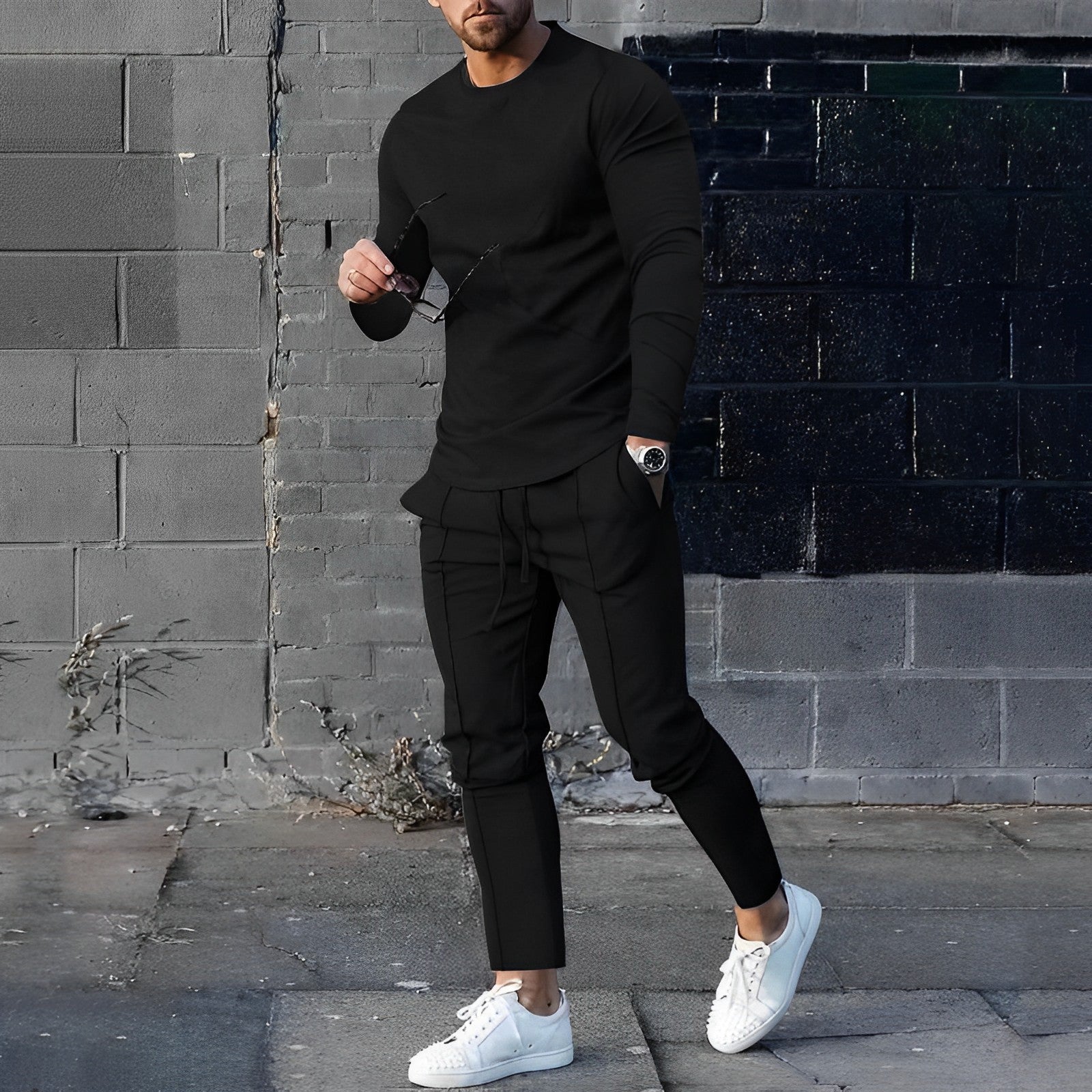 Sweatshirt en joggingbroek set - Casual tweedelige set voor mannen-Boutique Moda