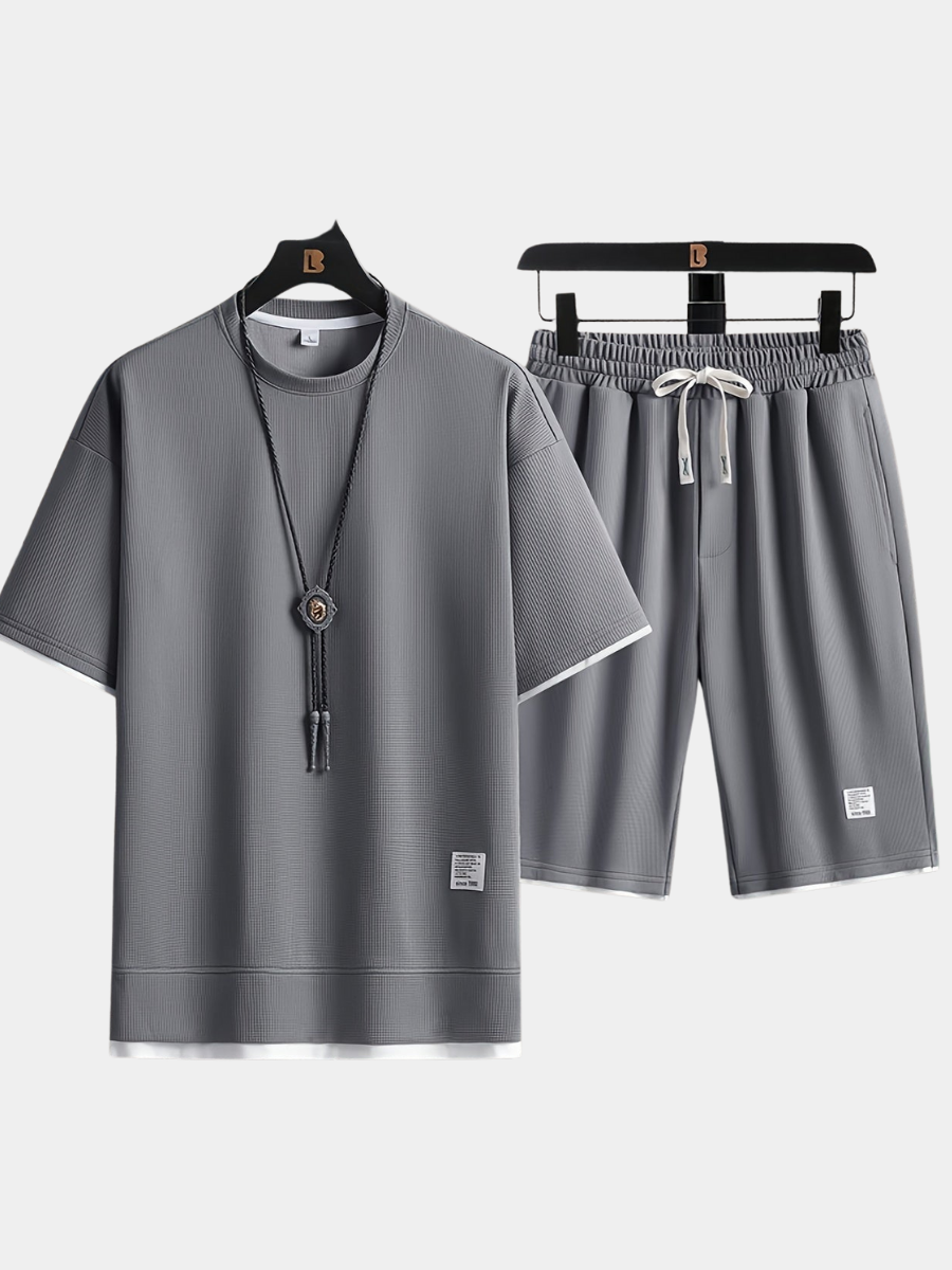T-shirt en korte broek set | Oversized | Trekkoord | Tweedelige set | Herenkleding-Boutique Moda