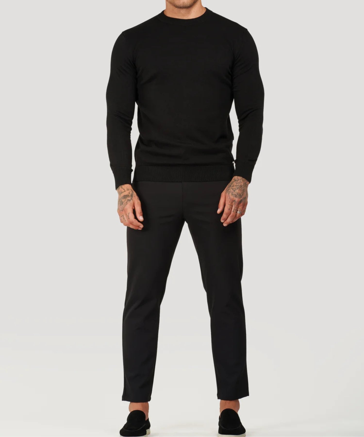 T-shirt met lange mouwen - Effen - Hoge hals - Pullover - Herenhemd-Boutique Moda