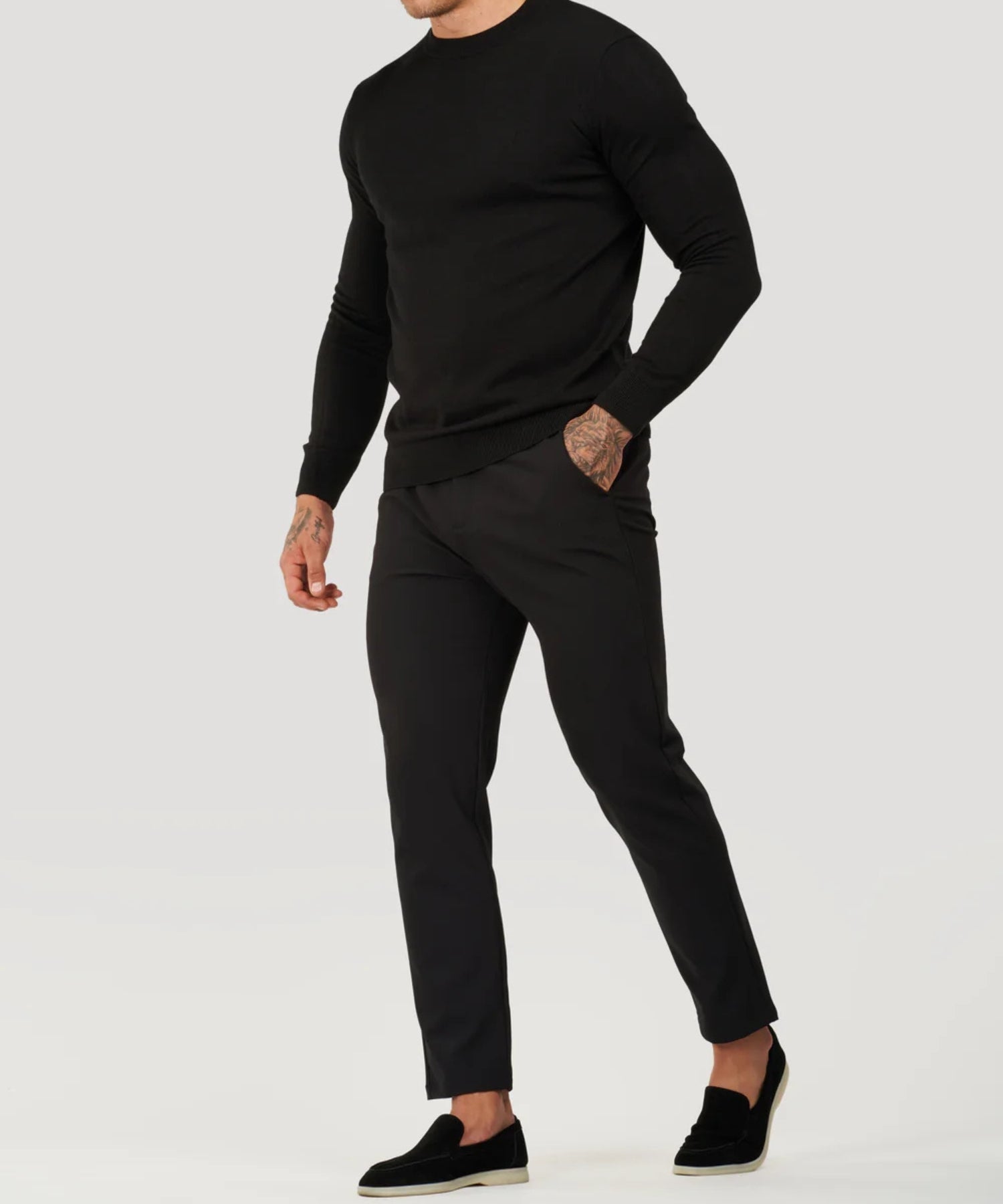 T-shirt met lange mouwen - Effen - Hoge hals - Pullover - Herenhemd-Boutique Moda