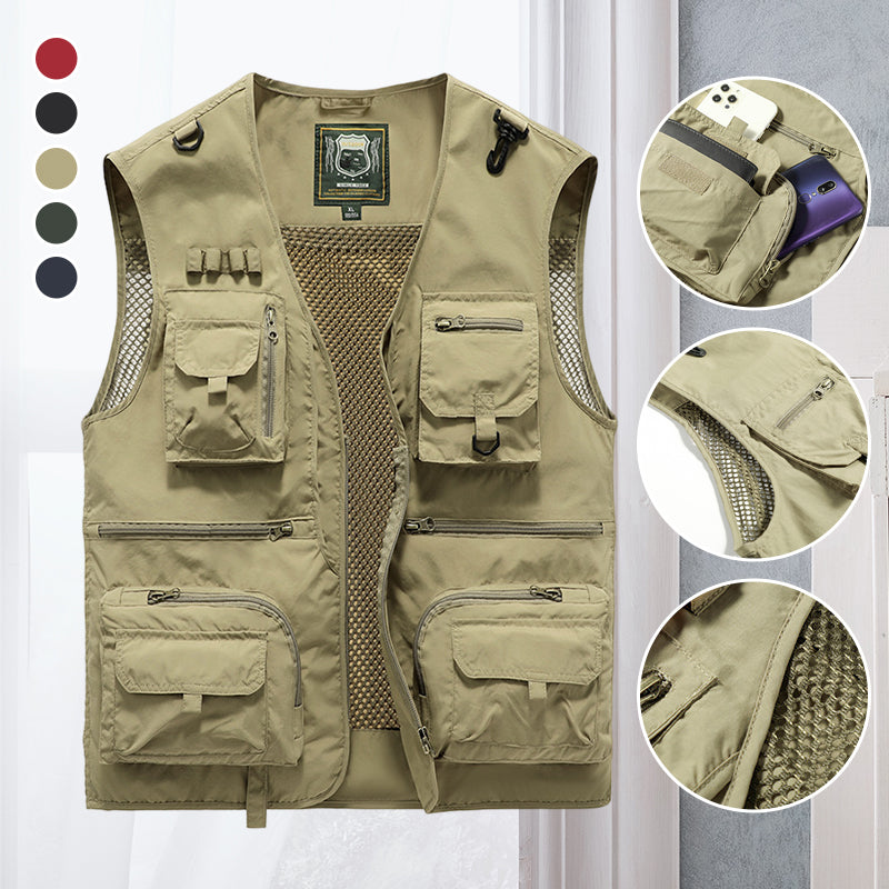Tactisch vest met rits | Zakken | Cargo Vest | Herenvest-Boutique Moda