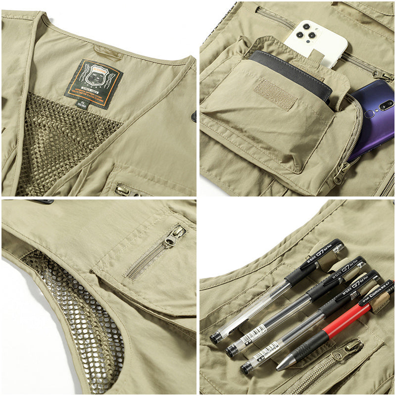 Tactisch vest met rits | Zakken | Cargo Vest | Herenvest-Boutique Moda