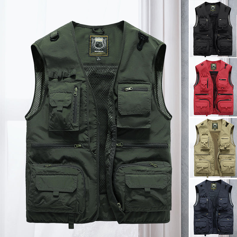 Tactisch vest met rits | Zakken | Cargo Vest | Herenvest-Boutique Moda