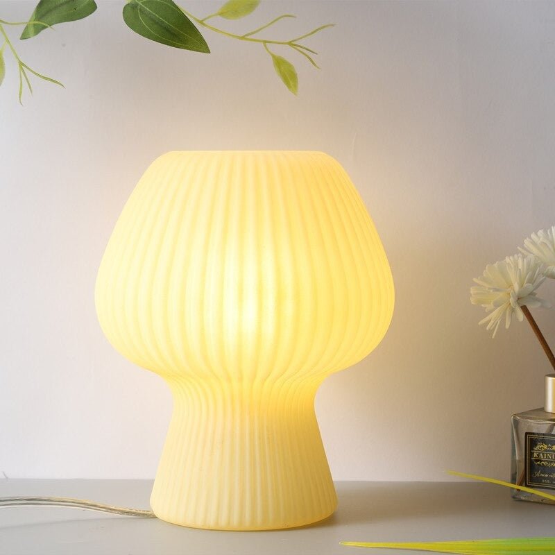 Tafellamp | Glas Paddenstoel | Vintage USB Warm Licht-Boutique Moda