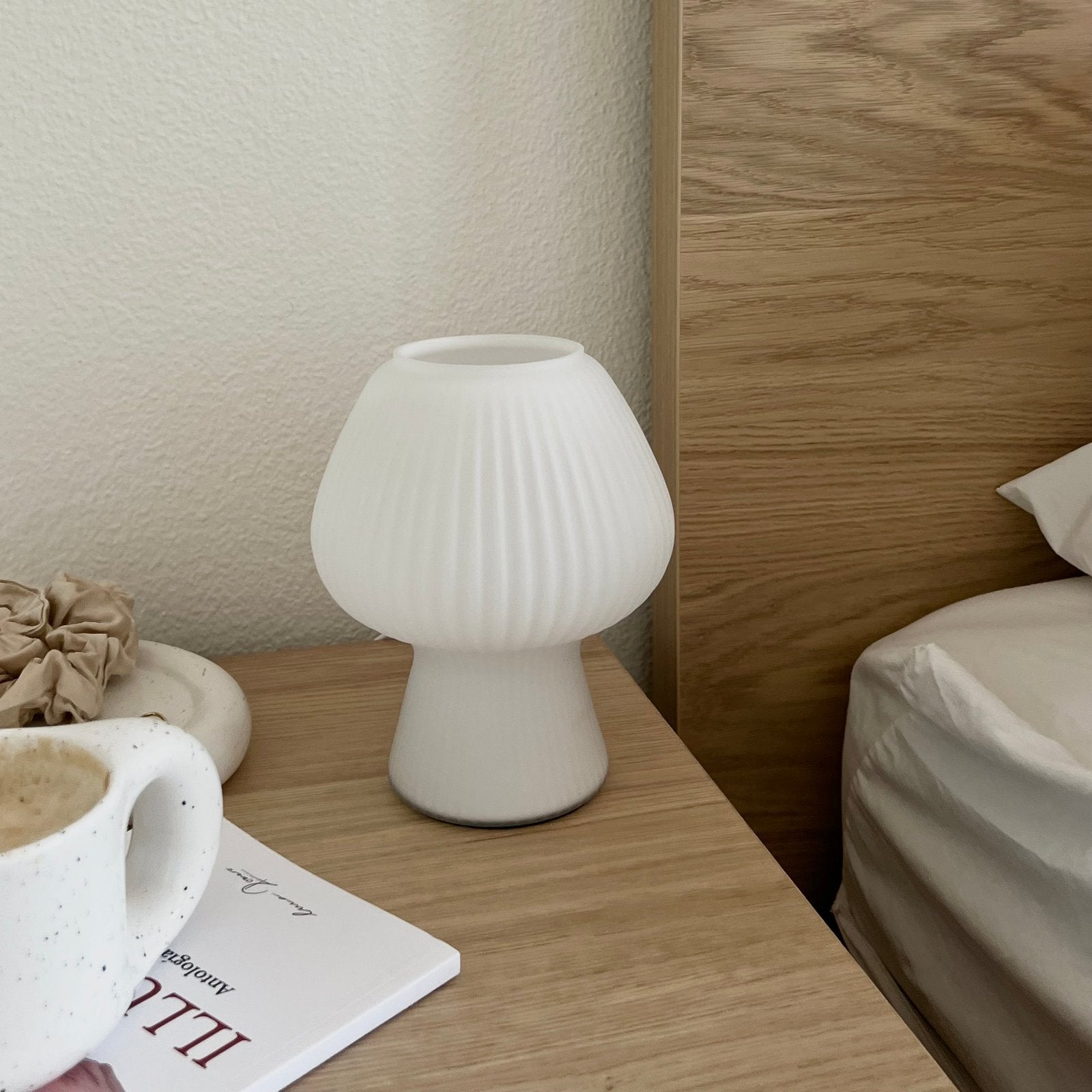 Tafellamp | Glas Paddenstoel | Vintage USB Warm Licht-Boutique Moda