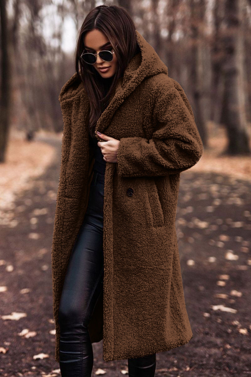 Teddy Coat | Hooded | Faux Fur | Long Coat | Women's Winter Coat-Boutique Moda