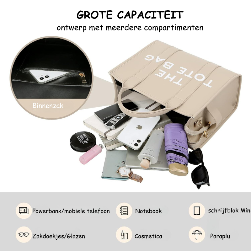 The Tote Bag | Stijlvolle design handtas met korte en lange hendel-Boutique Moda
