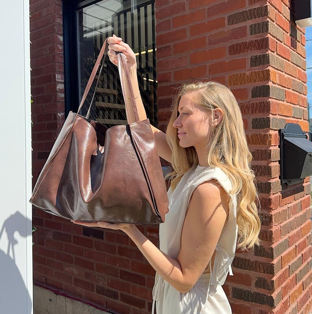 Tote Bag Dames | Kunstleer Groot | Bruin of Zwart-Boutique Moda
