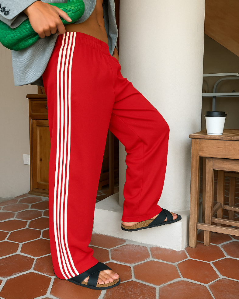 Trainingsbroek | Gestreepte | Elastische tailleband | Joggingbroek met wijde pijpen | Joggingbroek voor dames-Boutique Moda