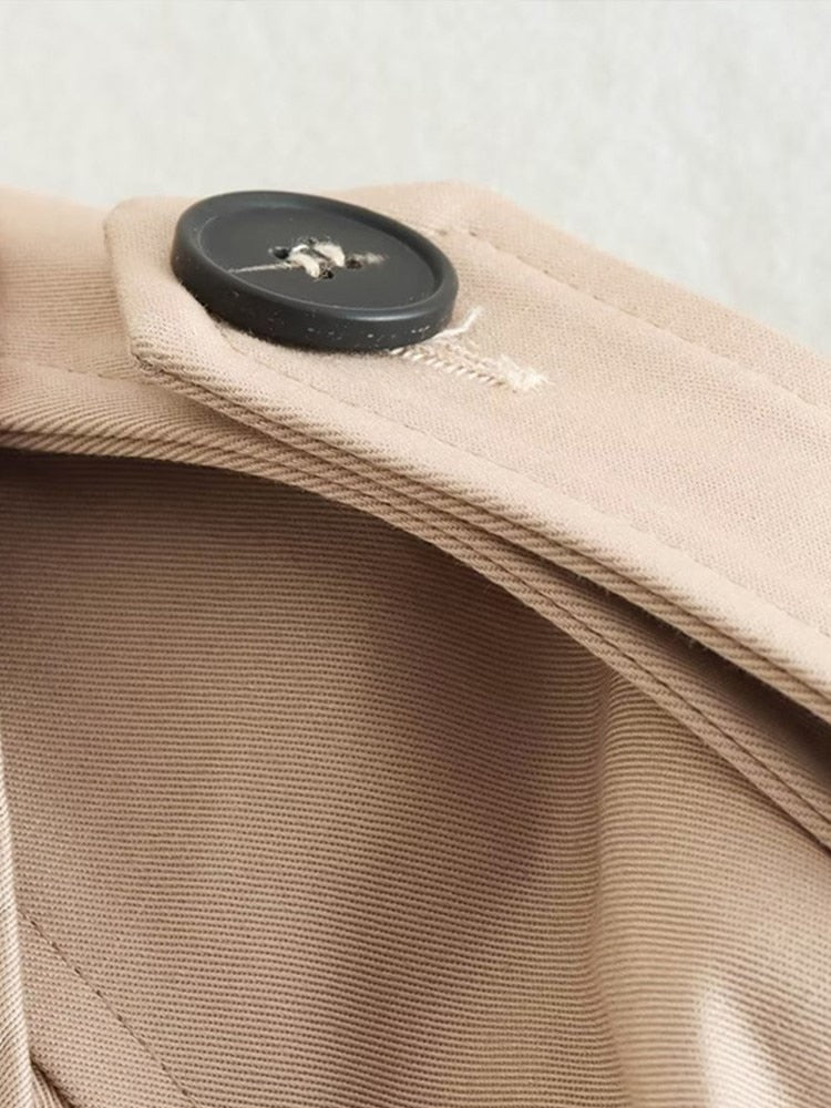 Trenchcoat - Beige - Riem - Bijgesneden Jas - Damesjas-Boutique Moda