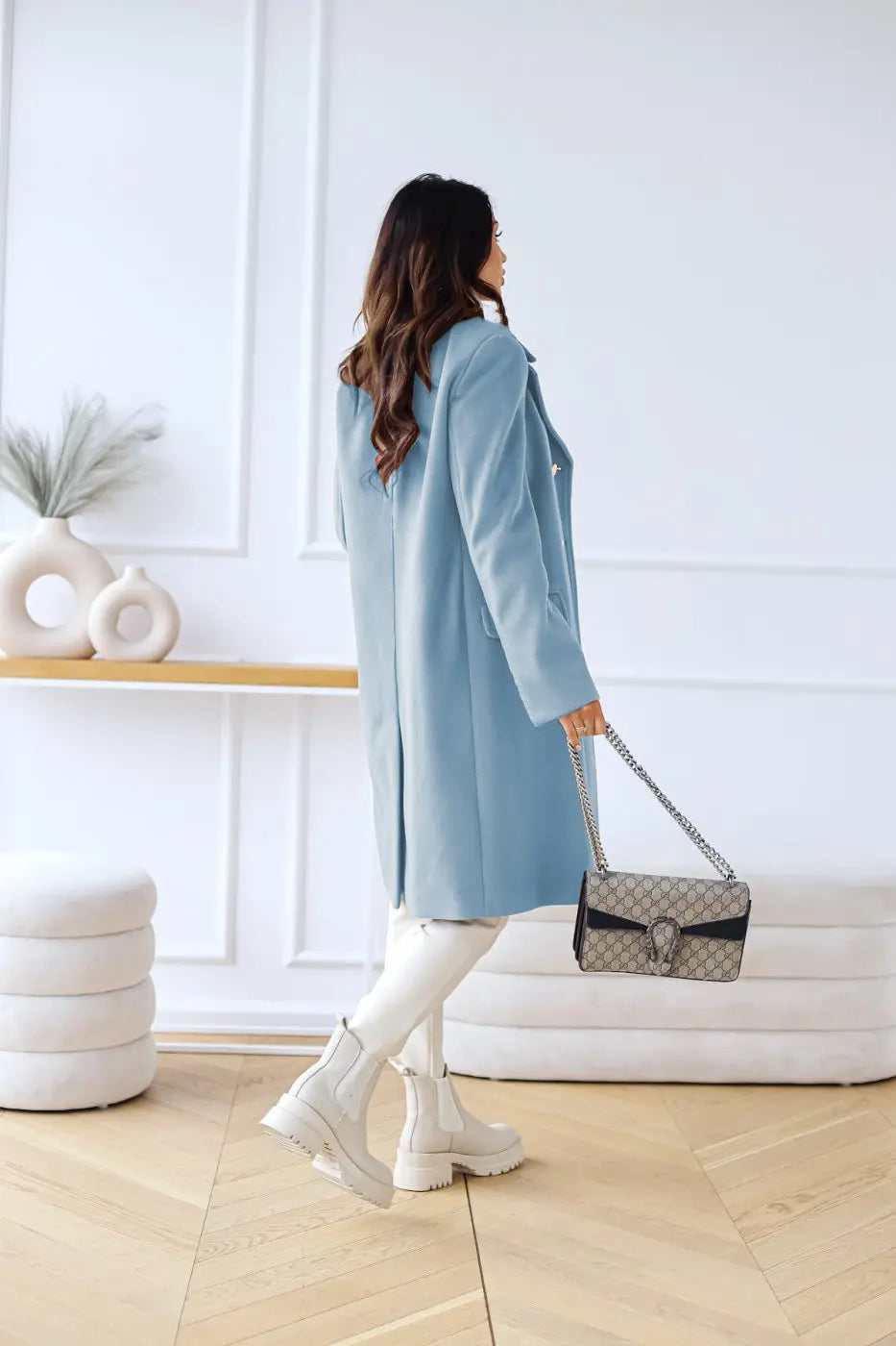 Trenchcoat | Klassiek | Double Breasted | Lange Pea Jas | Winterjas voor Vrouwen-Boutique Moda