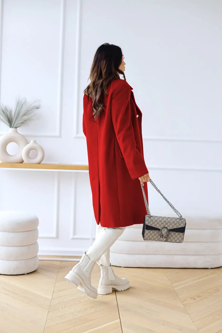 Trenchcoat | Klassiek | Double Breasted | Lange Pea Jas | Winterjas voor Vrouwen-Boutique Moda