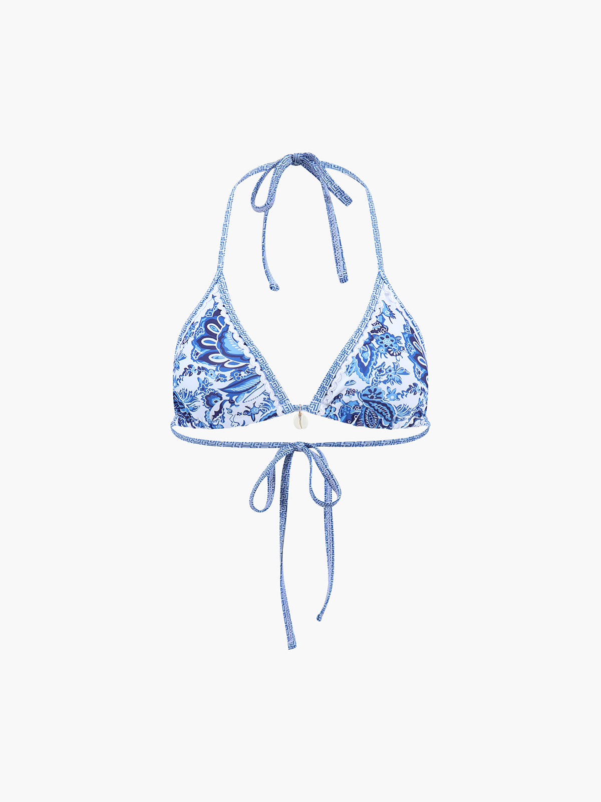 Triangle Bikinis - Bikini met print in wit en blauw-Boutique Moda