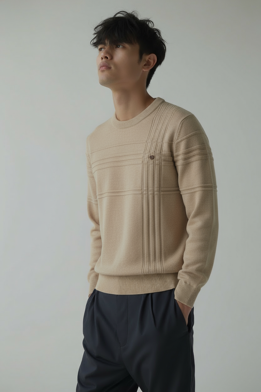 Trui - Ronde hals - Normale pasvorm - Gebreide trui - Heren trui-Boutique Moda