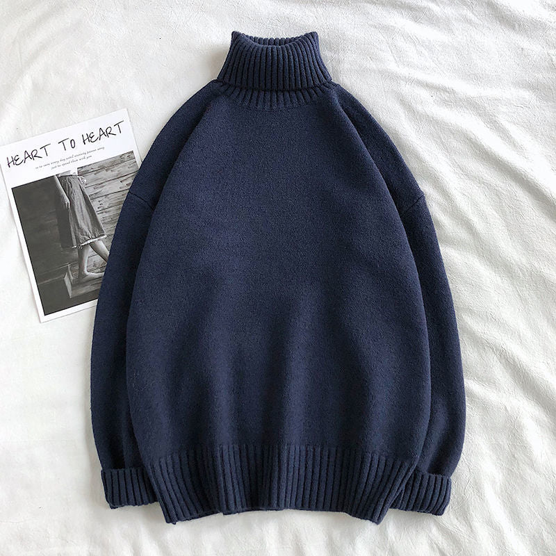 Trui met col - Heren Trui met oversized gebreide rolhals-Boutique Moda