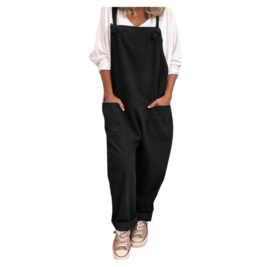 Tuinbroek - Dames mouwloze linnen jumpsuit met losse pasvorm-Boutique Moda